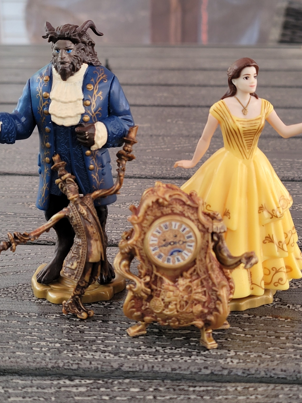 Disney Beauty and the Beast Figure Lot Belle Lumiere Cogsworth Jakks Hasbro